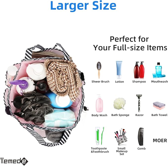 Temede Mesh Shower Caddy Tote, Large Shower Caddy Basket Portable, Quick Dry - Image 4