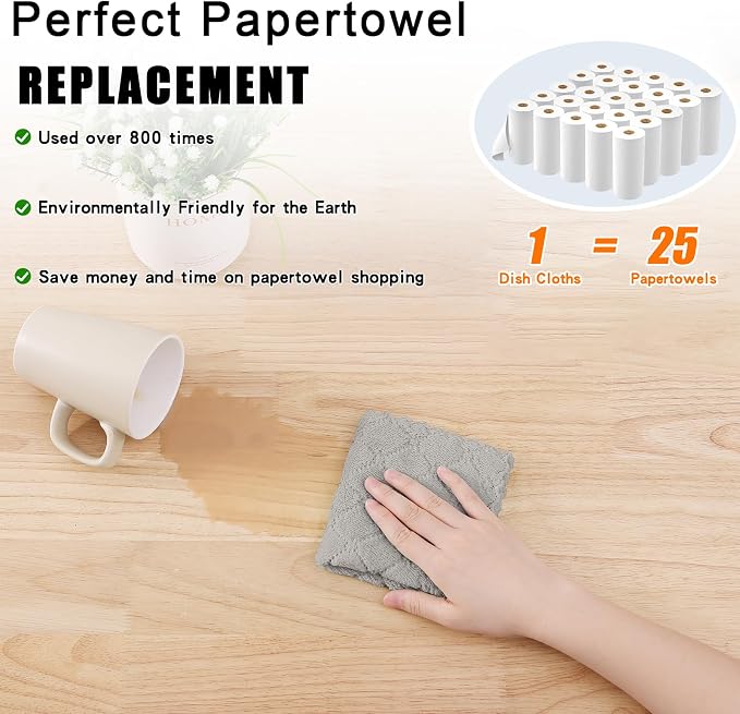Homaxy 12 Pack Kitchen Dish Cloths, Super Soft and Absorbent Coral Velvet Dish - Image 8