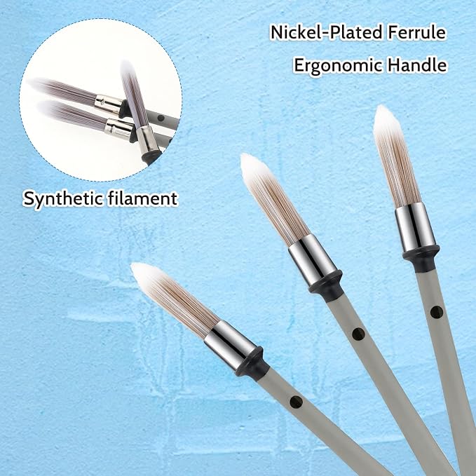 3 Pcs Paint Brushes for Painting Walls 0.37 Inch Small Paint Brush, Trim Paint - Image 5