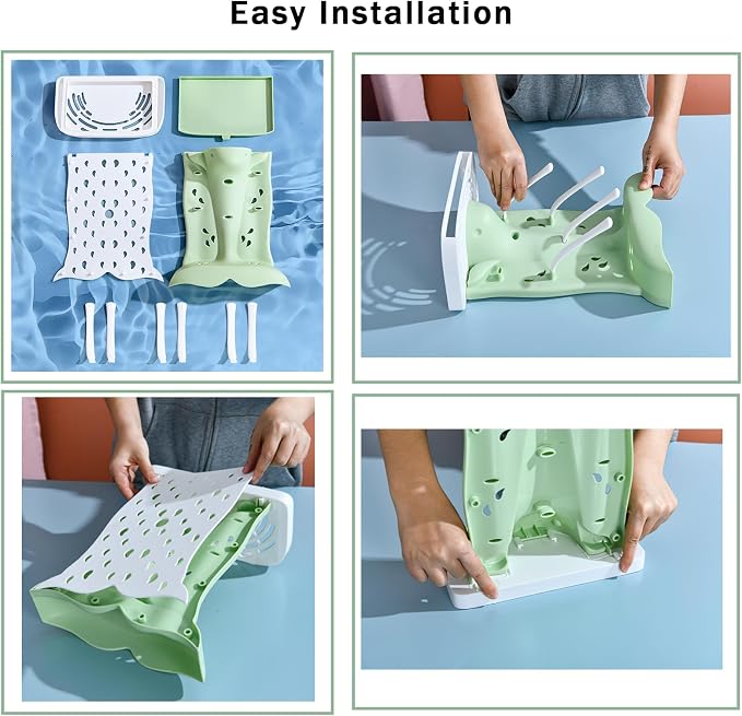 PandaEar Baby Bottle Drying Rack, Countertop Vertical Rack Detachable Travel - Image 4