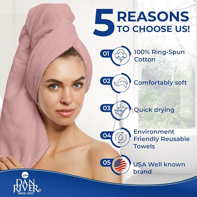 DAN RIVER 8 PC Luxury Bath Towels - Image 5