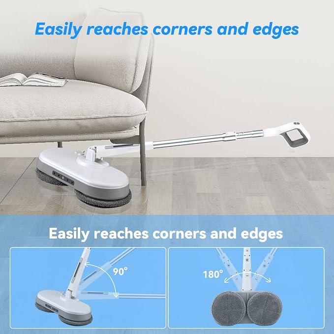 Cordless Electric Mop, Dual Motor Powerful Spin Mop 2600 mAh, Floor Polisher - Image 5