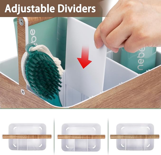 Shower Caddy Portable for College: Devided Bathroom Caddy Shower Basket for Dorm - Image 4