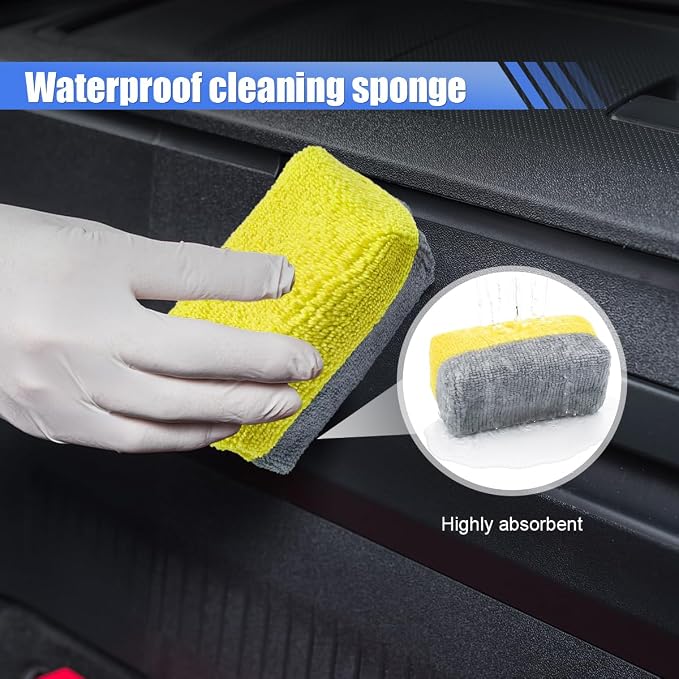 12PCS Ceramic Coating Applicator Sponge, Microfiber Rectangular Auto Polishing - Image 5