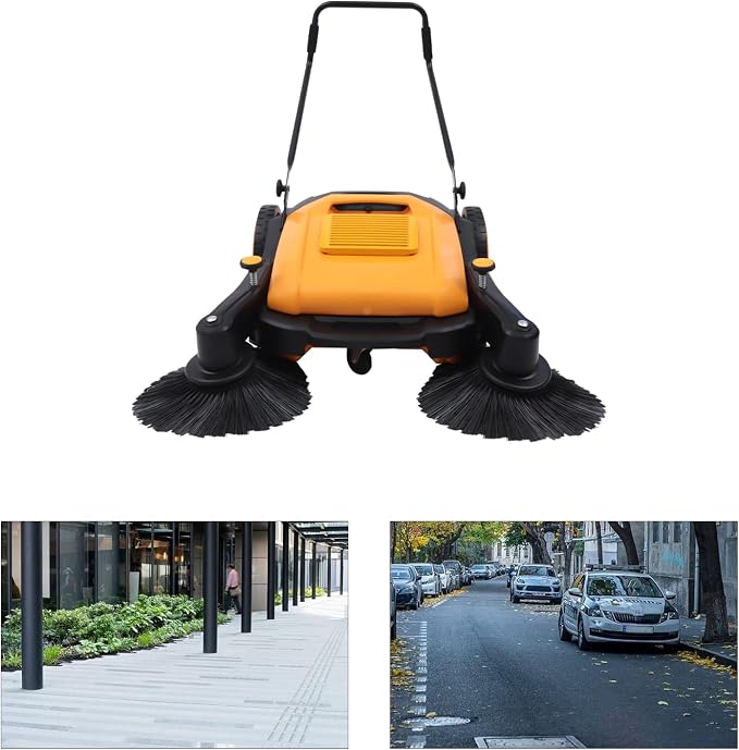 Walk-Behind Hand Push Floor Sweeper, 41” Commercial 55L Large Capacity Manual - Image 5