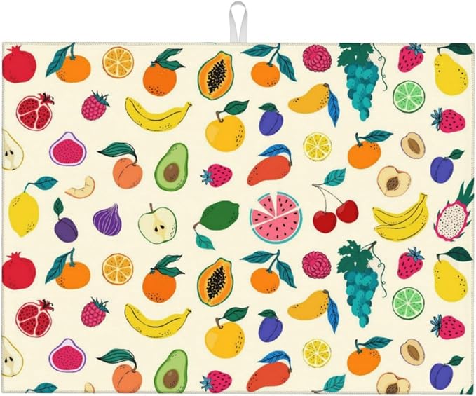 Fruit Theme Kitchen Dish Drying Mat by Vodbne