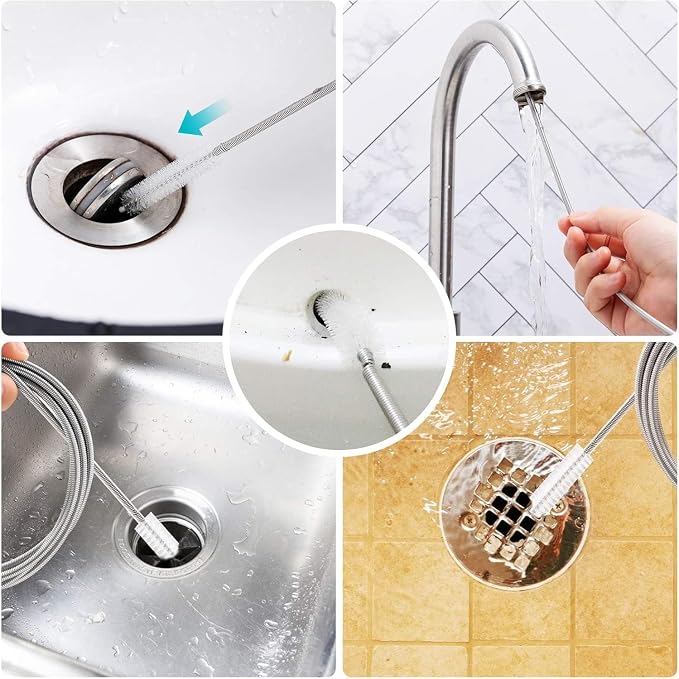 7.26 ft Flexible Drain Cleaning Brush – 2-Pack, Stainless Coil - Image 3