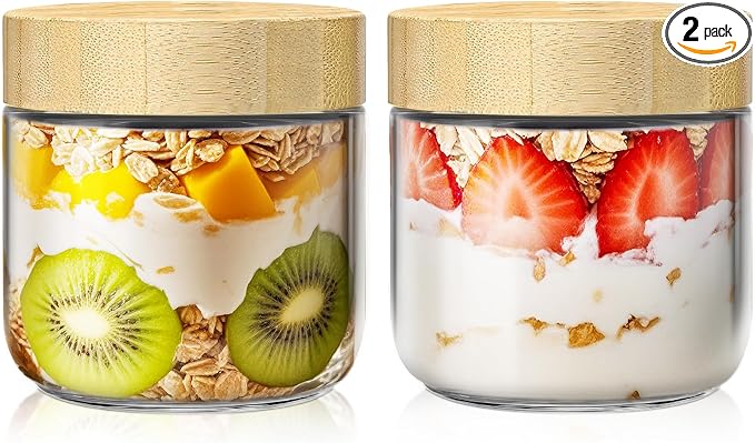 2 pack 10oz Overnight Oats Containers by HomArtist