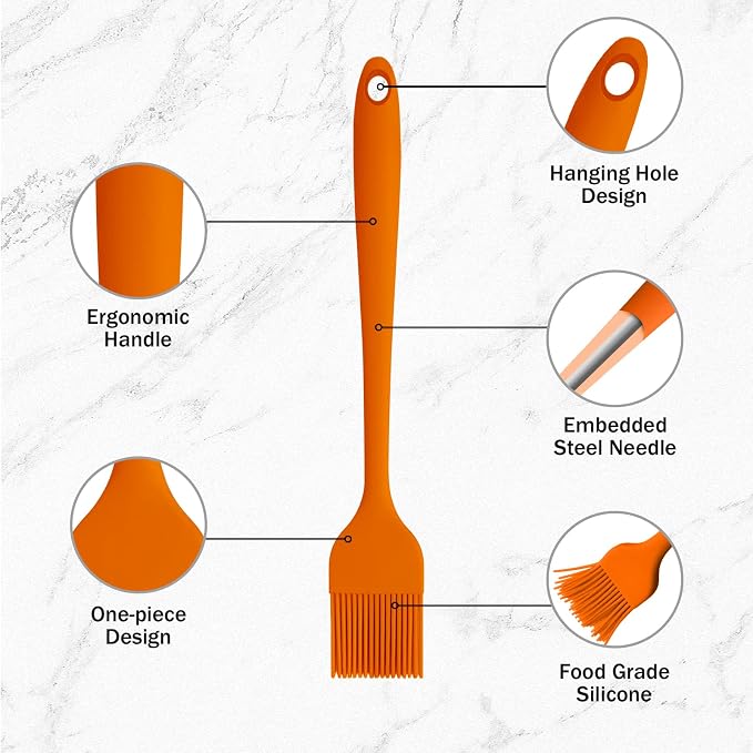 Silicone Basting Pastry Brushes, 5 Pack Heat Resistant Cooking Brush - Image 6