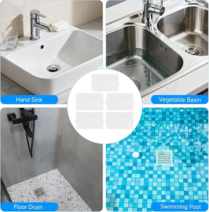 30PCS Disposable Shower Drain Hair Catcher, 4.13Inches Square Mesh Stickers - Image 6
