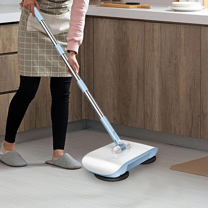 Carpet Sweeper Manual Manual Vacuum Sweeper 2 in 1 Hand Push 180 Degree - Image 7