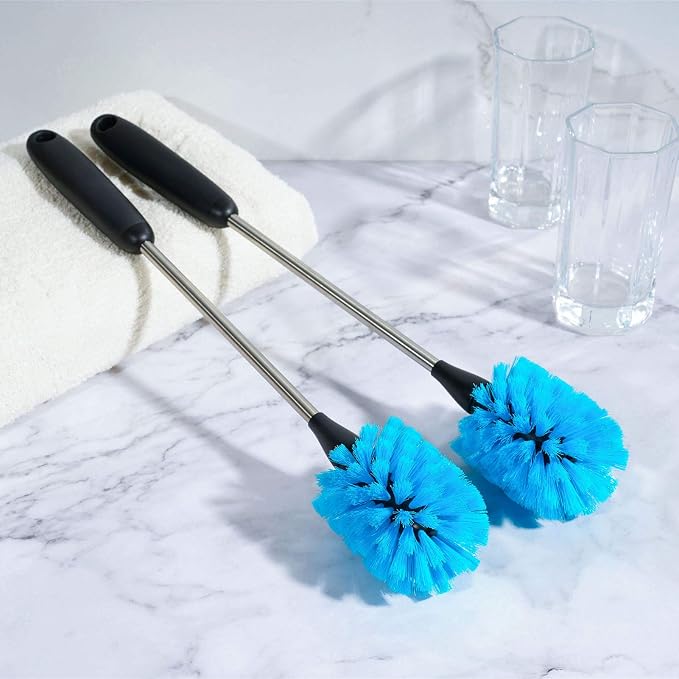 Stainless Steel Water Bottle Brush, Long Handle Scrubbing Brush, Built - Image 4