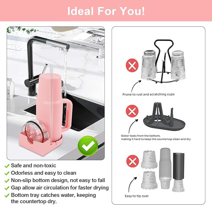 Water Bottle Drying Rack, Silicone Tumbler Drying Rack, Baby Bottle Dryer Holder - Image 4