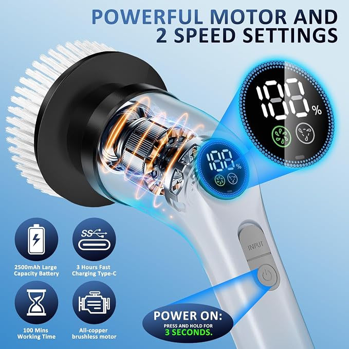 Electric Spin Scrubber Upgraded Battery - Image 3