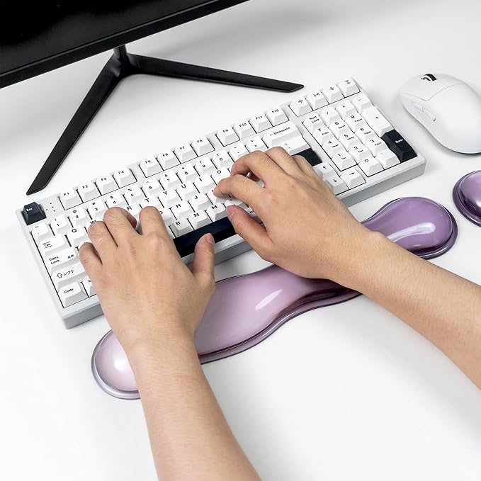Ergonomic Gel Keyboard and Mouse Wrist Rest Set – Clear Wrist Rest - Image 6
