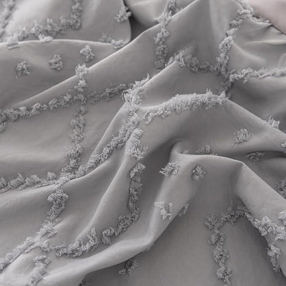 Bed Skirt Full Size Ruffled Bed Skirt with Split Corners, 14 Inch Drop Dust Ruffle Bed Skirts with Platform, Boho Tufted Shabby Chic Full Size Bed Skirts, Light Grey