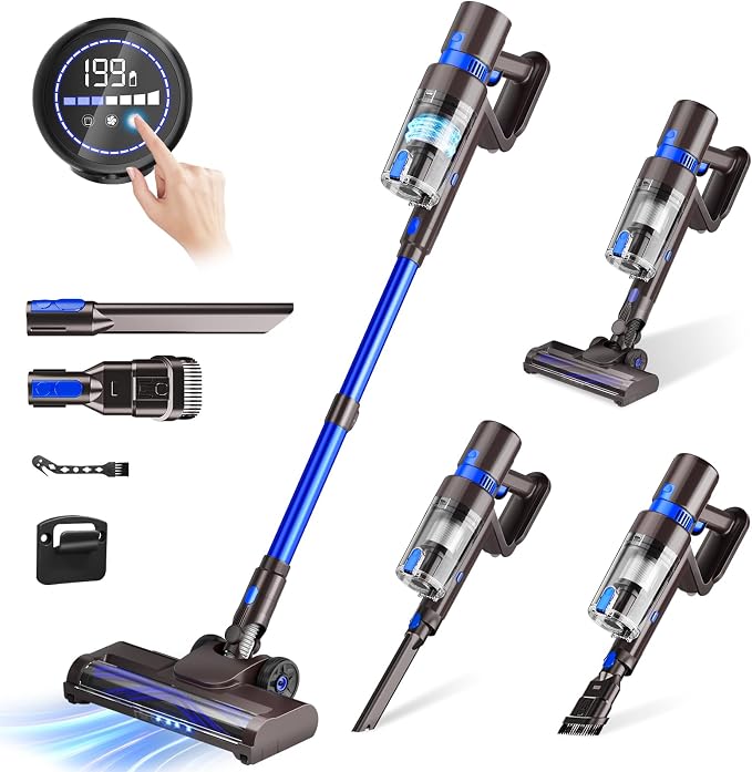Cordless Vacuum Cleaner, 550W 45KPA 50Min Vacuum Cleaners by KCLASO