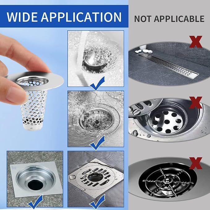 2Pack Bathroom Sink Drain Strainer, Reusable Sink Strainer Bath Tub Hair Catcher - Image 4