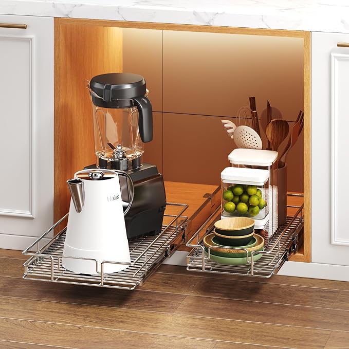 Pull Out Cabinet Organizer 14½" W x 21½" D, Heavy Duty Cabinet Pull Out Shelves - Image 6