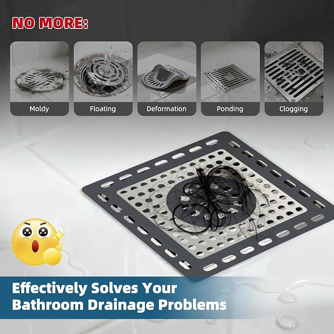 Hibbent 2 Pack Shower Drain Hair Catcher, Shower Drain Cover - Image 4