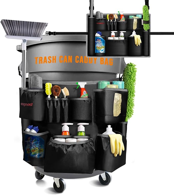 Trash Can Caddy Bag for 32-55 Gallon Garbage Bin, Hongmed Caddy for Commercial by Hongmed