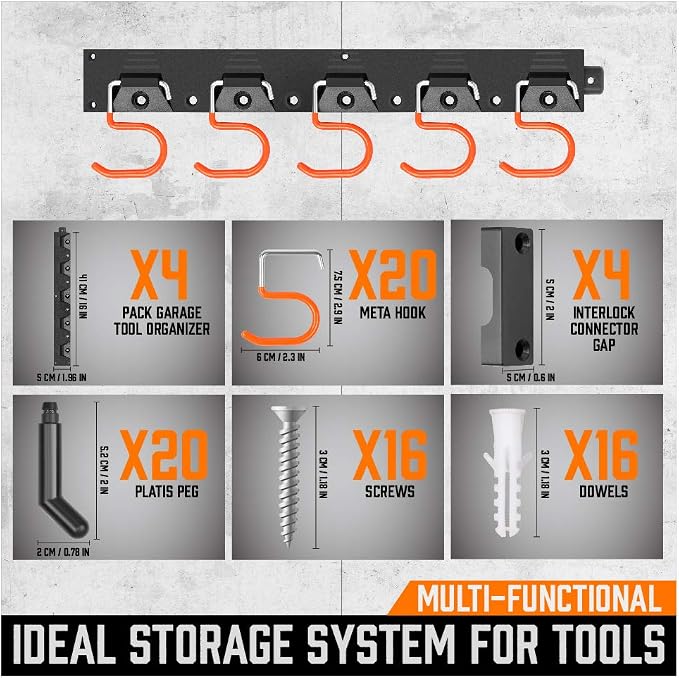 HORUSDY 64'' Adjustable Wall Mount Tool Organizer, Garage Tool Storage System - Image 7
