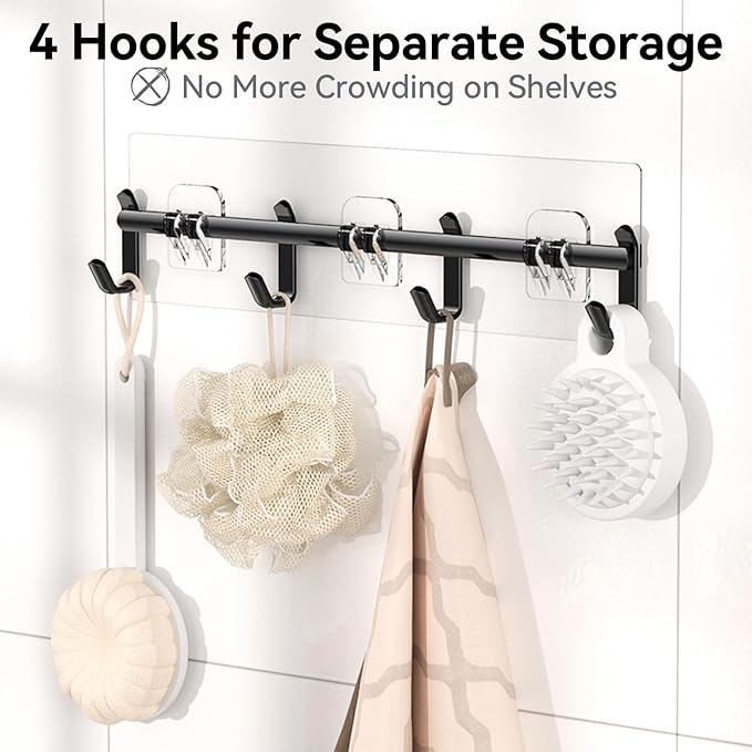 YASONIC Shower Caddy Adhesive, 100% Rustproof Shower Organizer - Image 5