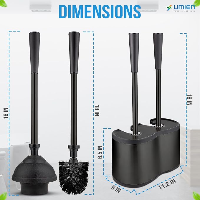 UMIEN Toilet Brush and Plunger Set 18-in - Image 2