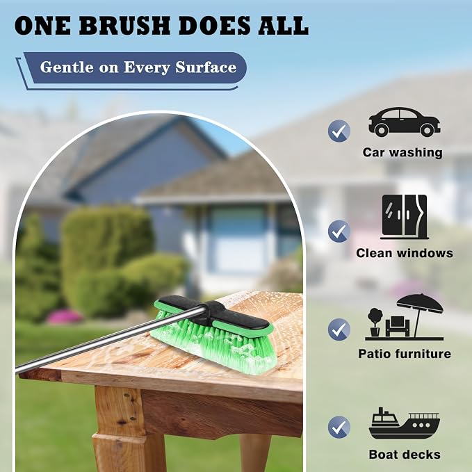 10“ Car Wash Brush Head, Scrub Brush Attachment - Image 4