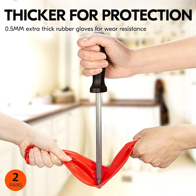 Vgo 2-Pairs Dishwashing Gloves - Image 2