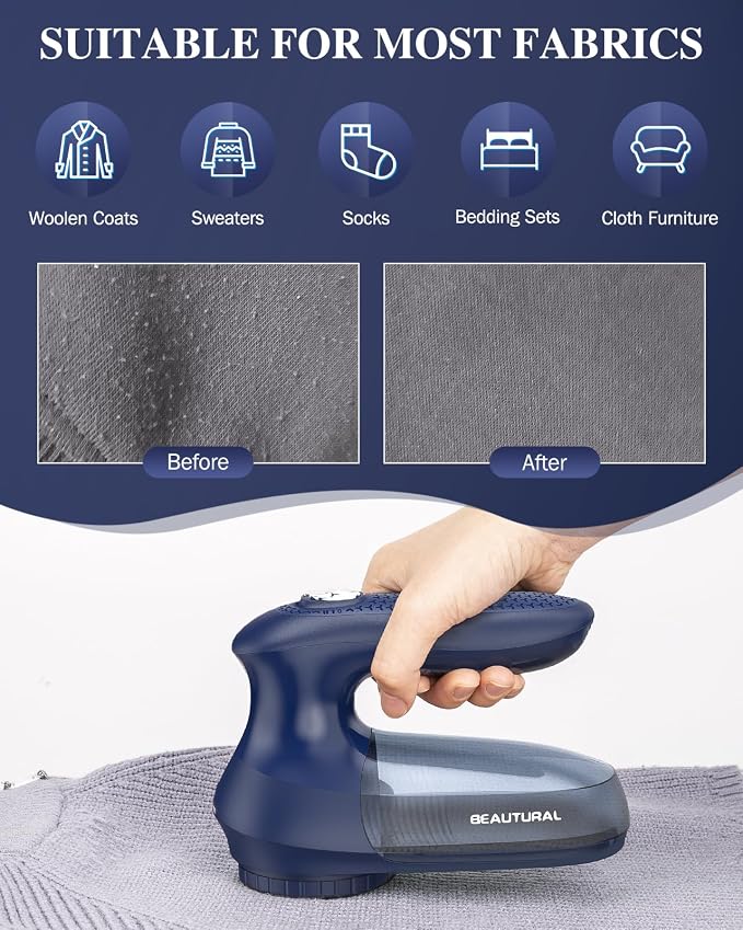 BEAUTURAL Sweater Fabric Shaver Home-Edition, Powerful & Efficient Lint Remover - Image 5