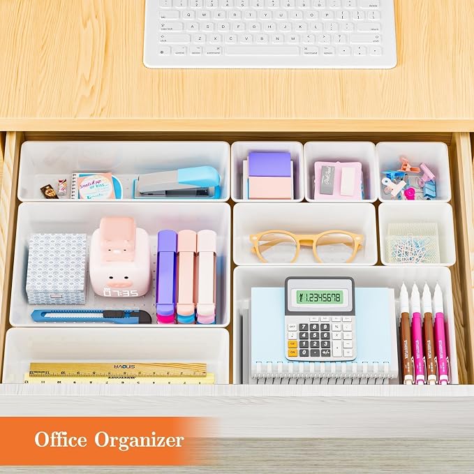 25 PCS Plastic Drawer Organizer Set, 4-Size Versatile Organizer Trays & storage - Image 7
