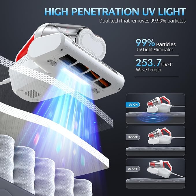 Mattress Vacuum Cleaner, 16Kpa 600W Bed Vacuum Cleaner - Image 3