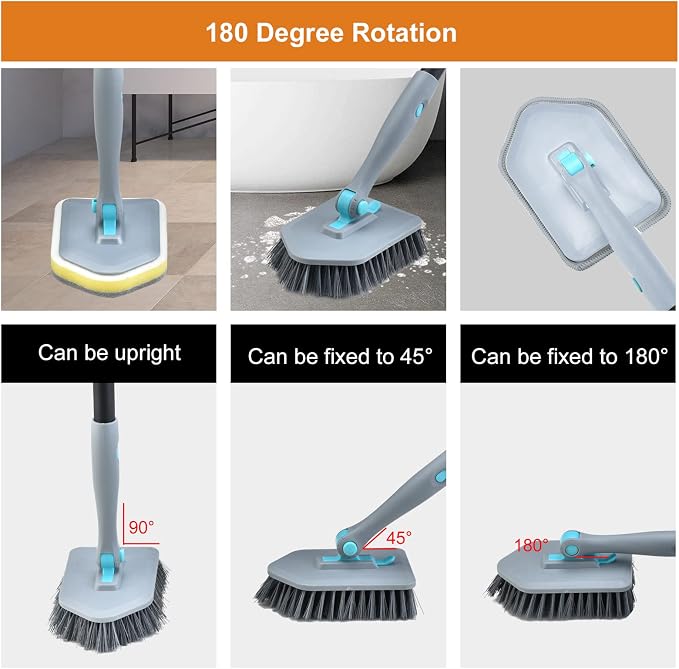 Long Handled Scrub Brush for Shower, 3-in-1 Cleaning Brushes - Image 5
