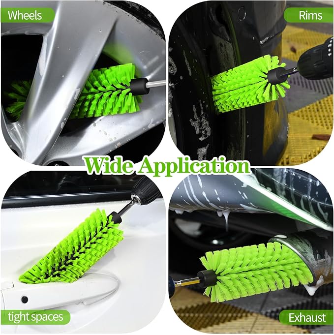 Drill Brush for Car Wheel and Bottle, Highly Dense and Durable Car Cleaning - Image 6