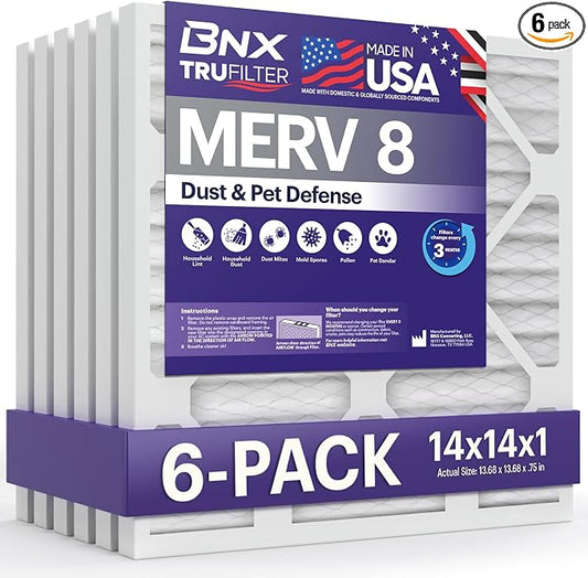 BNX TruFilter 14x14x1 Air Filter MERV 8 by BNX