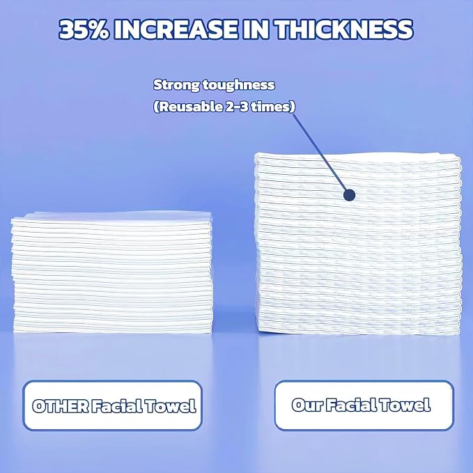 Disposable Face Towel 300 Count, Soft Cotton Clean Skin Face Towels, Dry Wipes - Image 7
