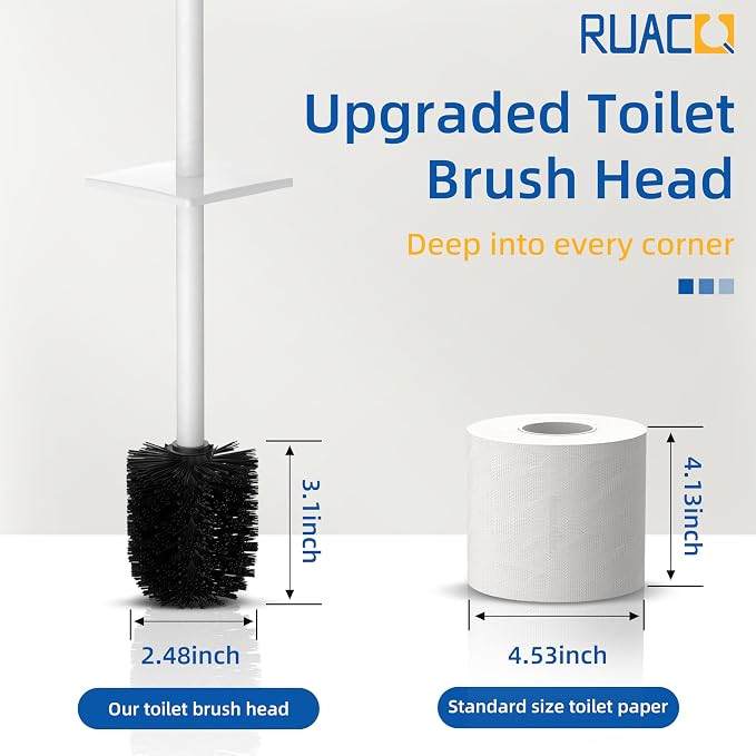 RUACQ Toilet Brush and Holder Set, Square Toilet Bowl Brush - Image 8