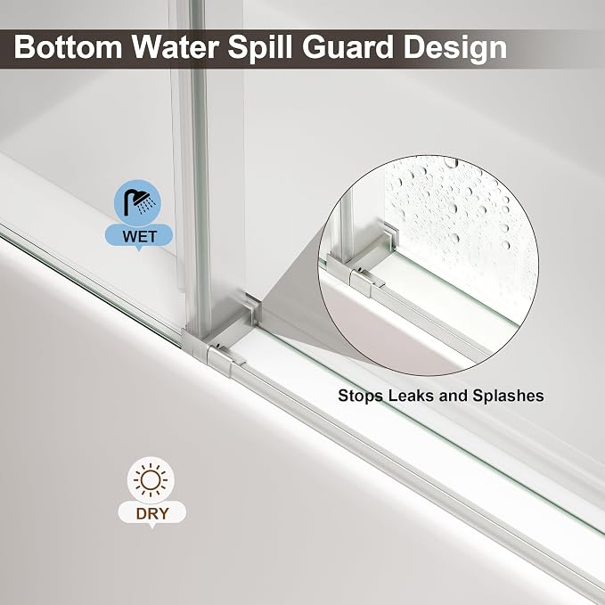 Frameless Bathtub Shower Door, Tub Sliding Door - Image 7