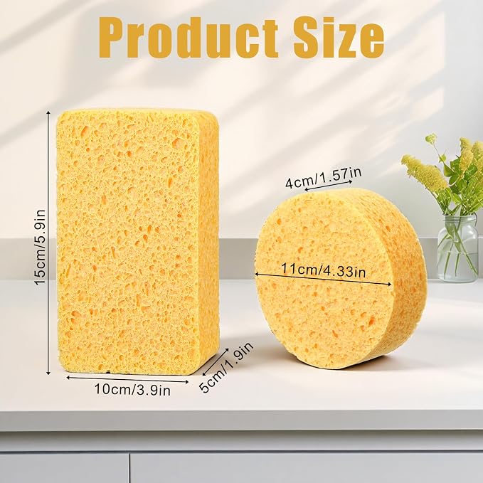 2Pcs Large Natural Sponges Household Cleaning Sponges Non-Scratch Cleaning - Image 2