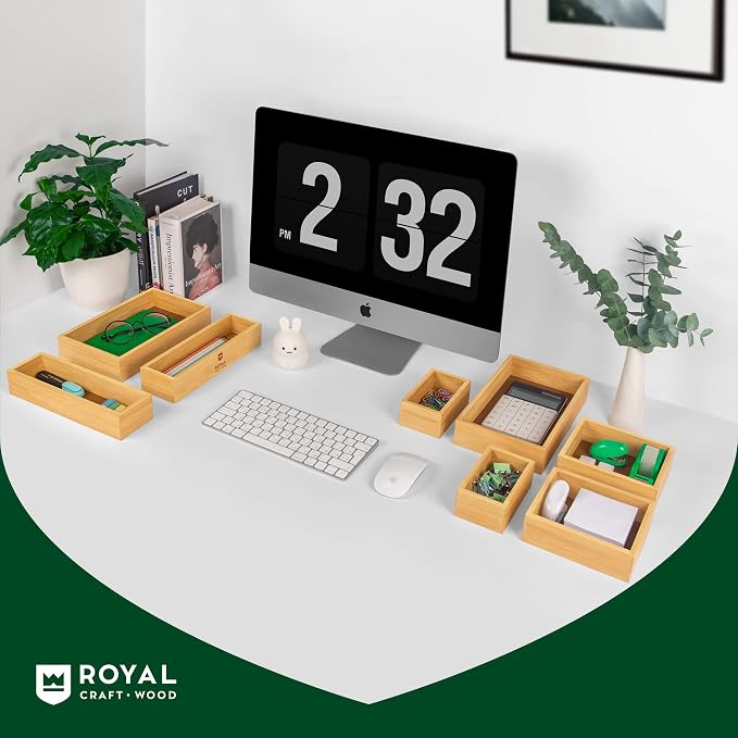 ROYAL CRAFT WOOD Bamboo Jewelry Organizer Box & Chests Set - Image 5