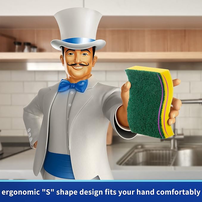 MR.SIGA Heavy Duty Scrub Sponge, Size:11 x 7 x 3cm, 4.3" x 2.8" x 1.2" - Image 2