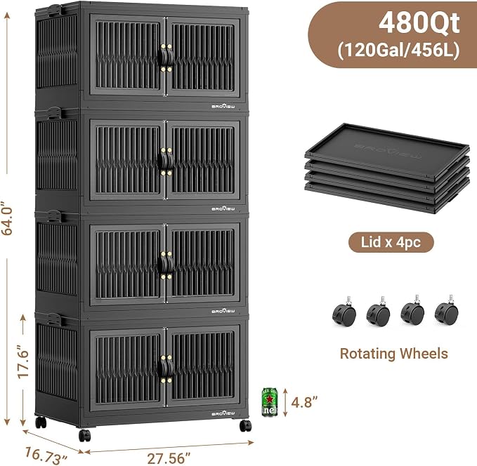 BROVIEW 480Qt Stackable Storage Bins - Image 2