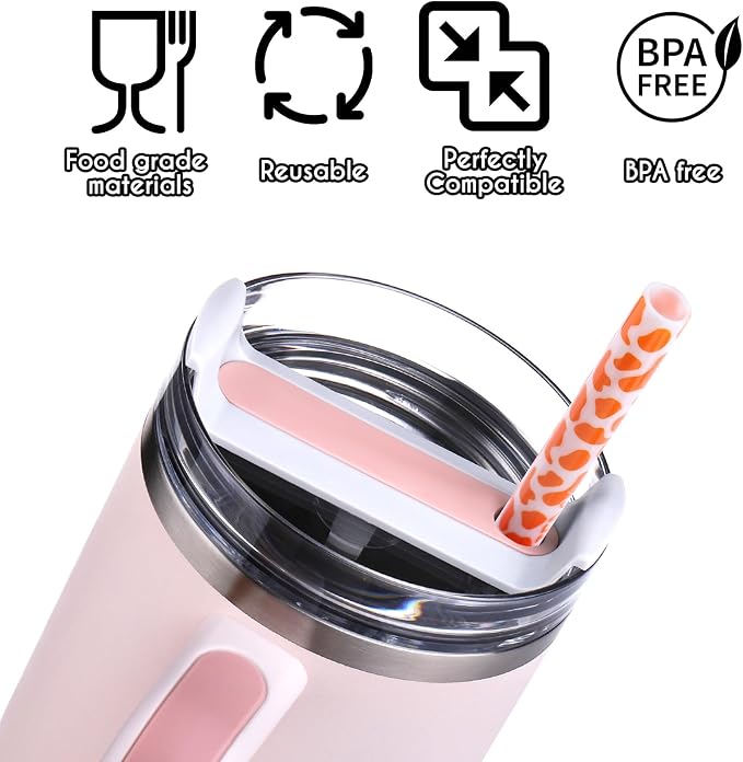 AIERSA 8 Pack Leopard Straw Replacement 40oz - Image 4