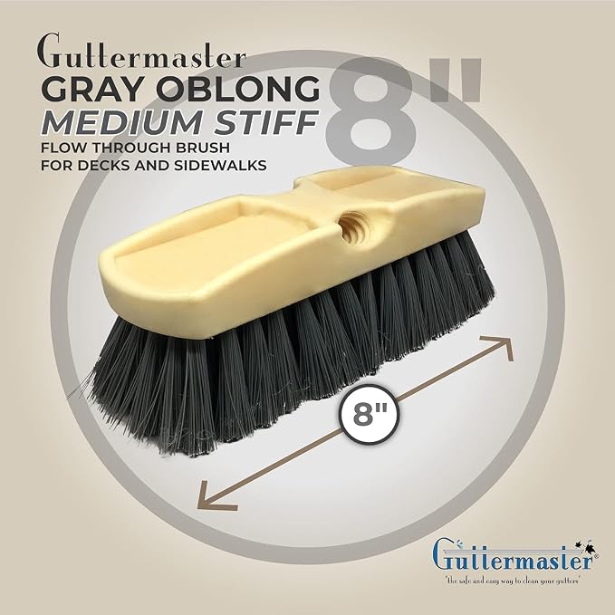 GutterMaster GM-214P-8 Grey 8 Inch Oblong Medium Stiff Flow Through Floor and - Image 3