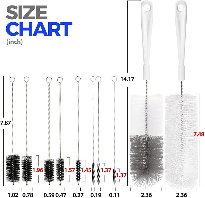 Holikme 10 Pack Bottle Brush Cleaner Set, Flexible Long Handle Water Bottle - Image 6