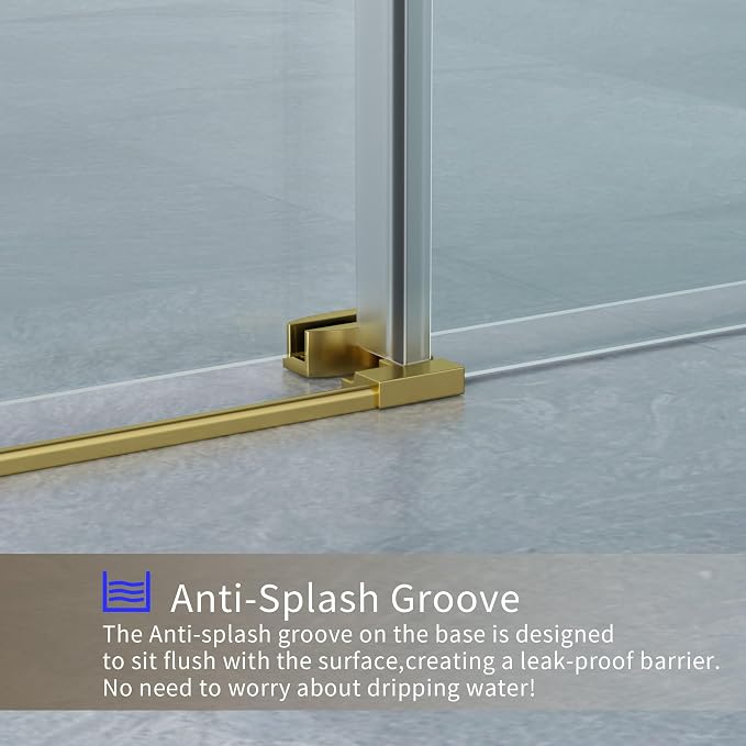 56-60" W x 76" H Frameless Shower Door, Sliding Shower Door - Image 4