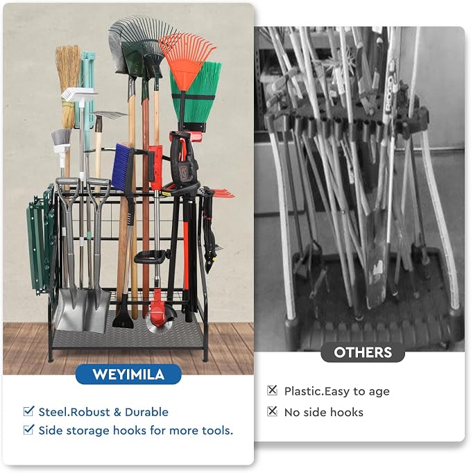 Garden Tool Organizer for Garage, Yard Tool Storage, Garden Tool Rack, for Shed - Image 5