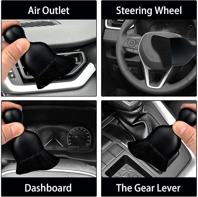 Car Interior Dust Brush, Auto Detailing Brush, Soft Bristles Car Cleaning - Image 3