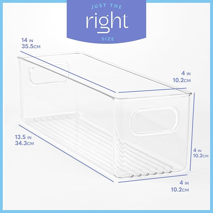 Plastic Food Storage 6 Pack Clear Container Bin - Image 3